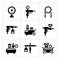 Set icons of compressor and accessories