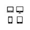 Set of icons of computers, laptops, smartphones, tablets. Vector illustration eps 10