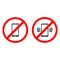 Set icons. Disconnect your phone. Silent mode. Phone in silent mode. Vector EPS10