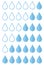 Set of icons a drop menstruation. Drop of blood icon. Feminine hygiene. Vector illustration