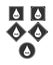 Set of icons. Drop with water formula. Simple design