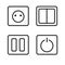 Set of icons of electric socket and switches.