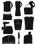 Set icons electrical appliances for the kitchen black silhouette