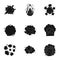 A set of icons about the explosion. Various explosions, a cloud of smoke and fire.Explosions icon in set collection on