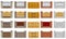 Set icons fence made from wooden stone brick vector illustration