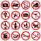 Set of icons forbidding