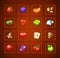 Set icons for game interface. Casino icons for slot machines.