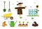 A set of icons for gardening, design elements