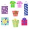 Set of icons with gift wrap