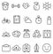 Set of icons healthy ecological lifestyle