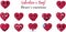 Set of icons of heart emotions, hearts stickers. Valentines Day celebration concept