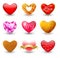Set of icons hearts