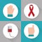 Set of icons hemophilia blood campaing