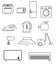 A set of icons of home appliances