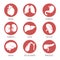 Set with icons of human organs. Vector