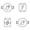 Set of icons of individual meters for water, electricity, gas. Simple linear representation of utility meters of