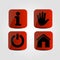 Set of icons - Info, Hand, Power and Home icons