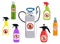 Set of icons insect sprayers. Anti Bug. Vector illustration