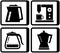 Set icons with kettle and percolator