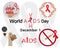 Set of icons and labels for World AIDS Day