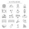 Set of icons of linear hotel service. Isolated.