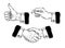 Set of icons mens hands making various gestures
