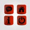 Set of icons - Message, Info, Home and Power icons