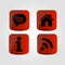 Set of icons - Message, Info, Home and Wifi icons