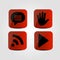 Set of icons - Message, Multimedia, WIfi and Hand icons