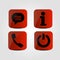 Set of icons - Message, Phone, Info and Power icons