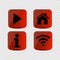 Set of icons - Multimedia, Info, Home and Wifi icons