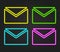 Set icons neon e-mail vector