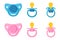 Set icons of pacifier baby dummy care nipple for newborn child