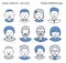 Set of Icons people avatars for profile page, social network, social media. Line icons