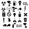 Set of icons: pollution, industrial, hazardous