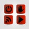 Set of icons - Power, Multimedia, WIfi and Hand icons