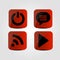 Set of icons - Power, Multimedia, WIfi and Message icons