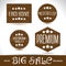 Set icons Premium quality best choice labels on wood textured