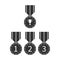 Set of icons for prize medals. Simple design