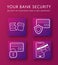 Set icons of protection bank card