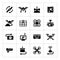 Set icons of quadrocopter, hexacopter, multicopter and drone