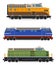 Set icons railway locomotive train vector illustration