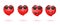 Set of icons red hearts in sunglasses