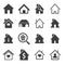 Set icons representing house Vector Illustration. House and home simple symbols