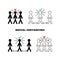 Set of icons showing the benefits of social distance during illness. Vector illustration.