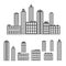 Set of icons from the silhouette of a big city