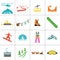 Set of icons for ski and winter sports.