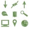 Set Icons, symbols, arrows, tablet, magnifier
