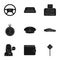 Set of icons about the taxi. A call taxi driver, Parking. Transportation around the city.Taxi icon in set collection on