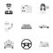 Set of icons about the taxi. A call taxi driver, Parking. Transportation around the city.Taxi icon in set collection on